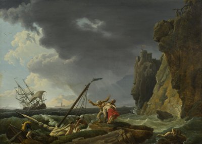 Shipwreck off a Rocky Coast by Unbekannt Unbekannt